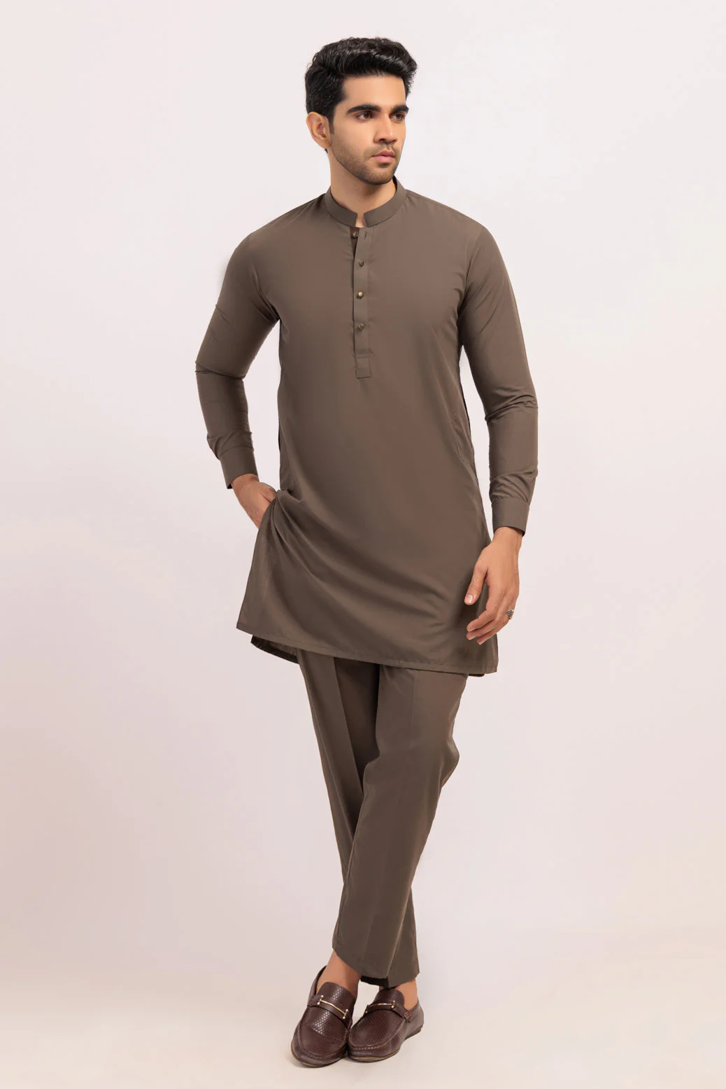 OLIVE-BLENDED-KURTA TROUSER - (KSS24-026) - Image 2