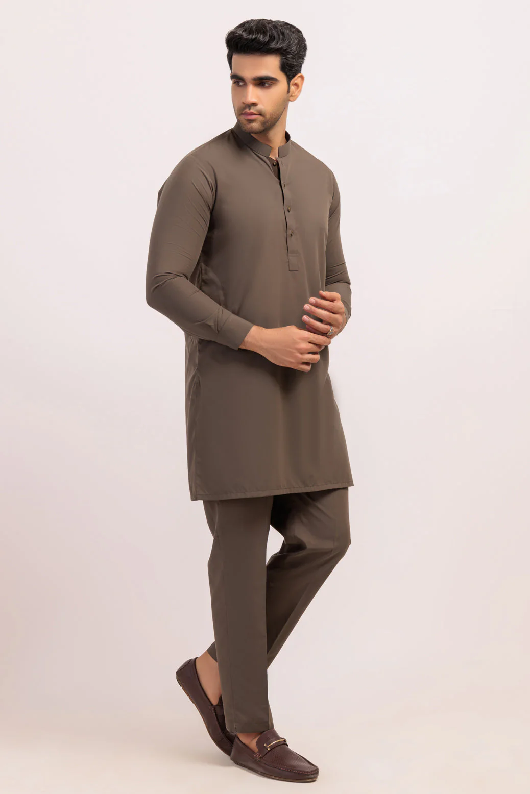 OLIVE-BLENDED-KURTA TROUSER - (KSS24-026) - Image 3