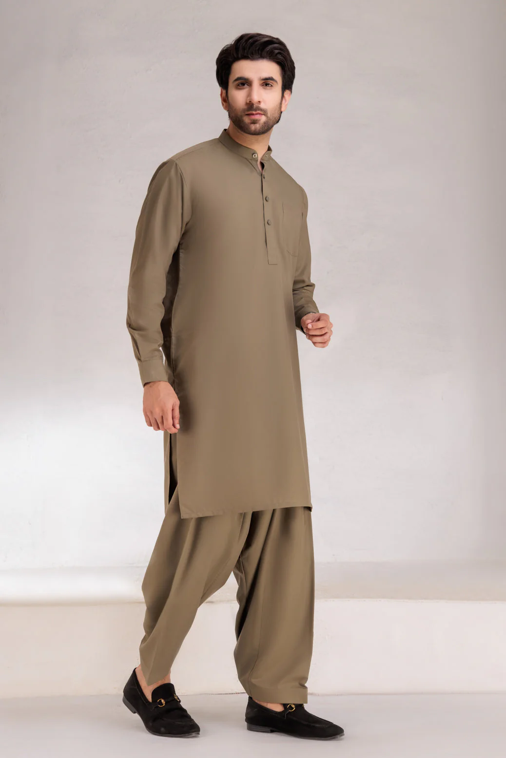 OLIVE-BLENDED-SHALWAR SUIT (GSBB22-009) - Image 4