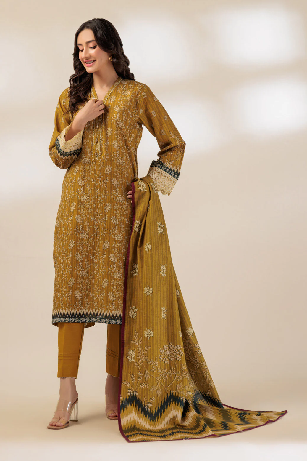 OLIVE-KHADDAR-3 PIECE (WS2243P04) - Image 4