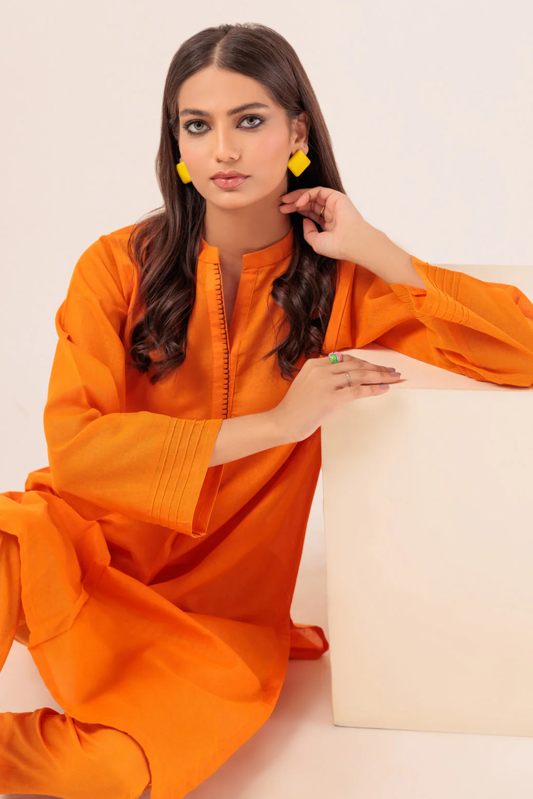 ORANGE-COTTON DOUBLE-2 PIECE (PWS5232P07) - Image 2