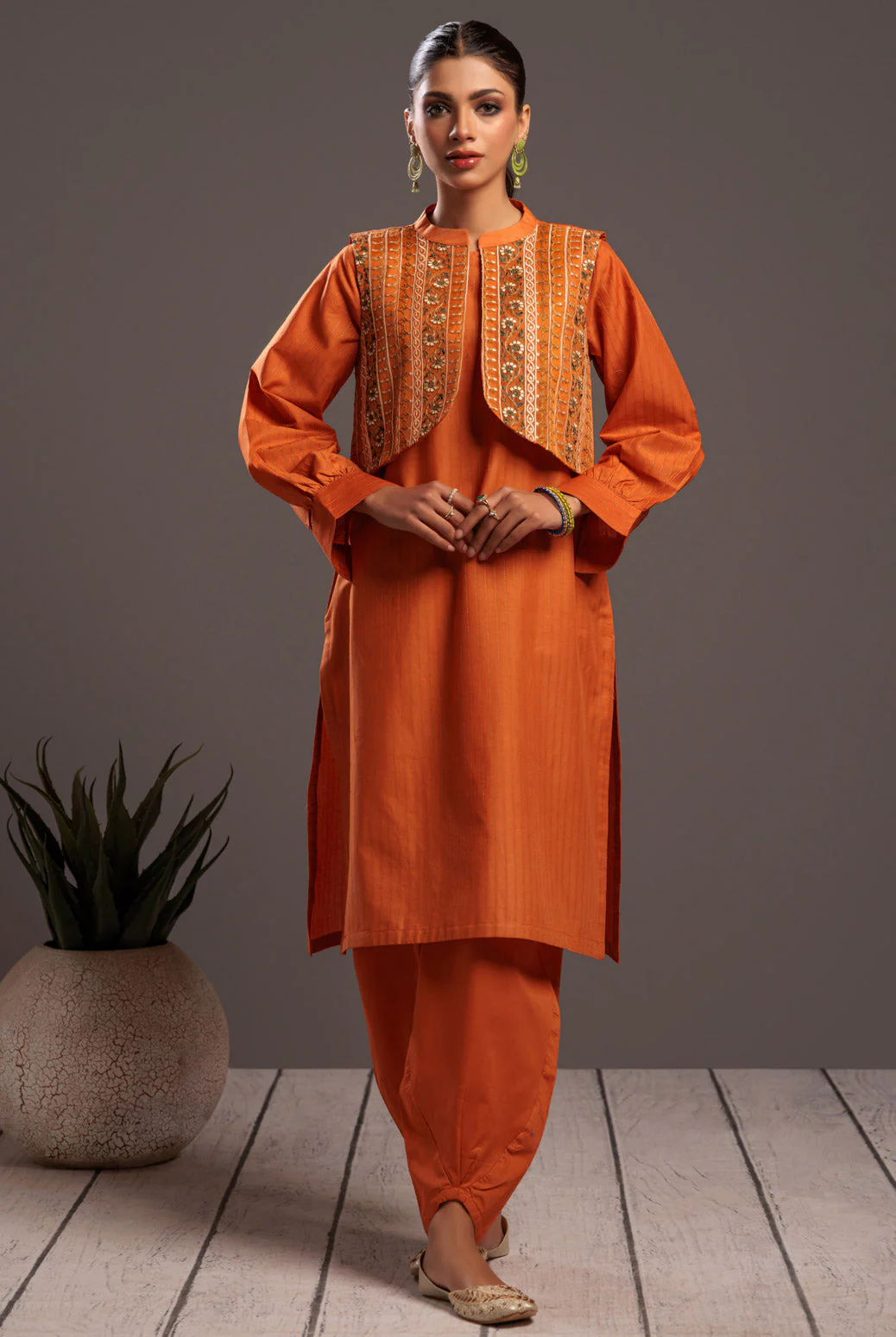 ORANGE-DOBBY-2 PIECE (SSS232P23) - Image 3