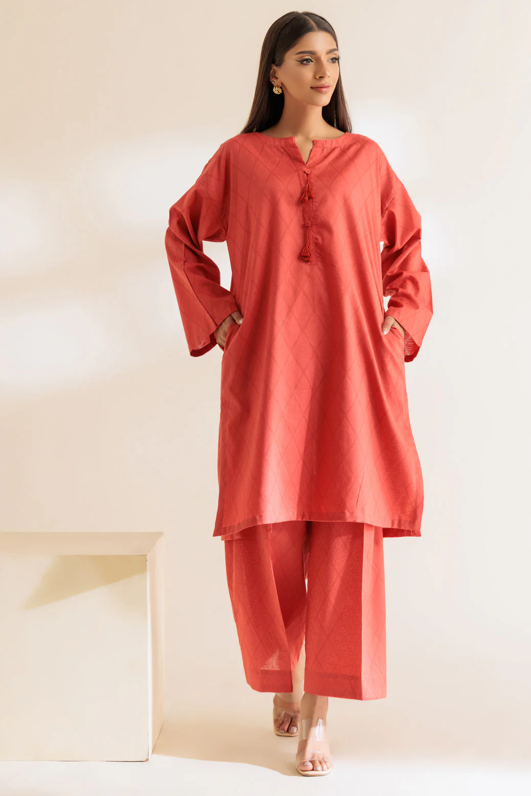 ORANGE-JACQUARD-2 PIECE (SS2242P19) - Image 2