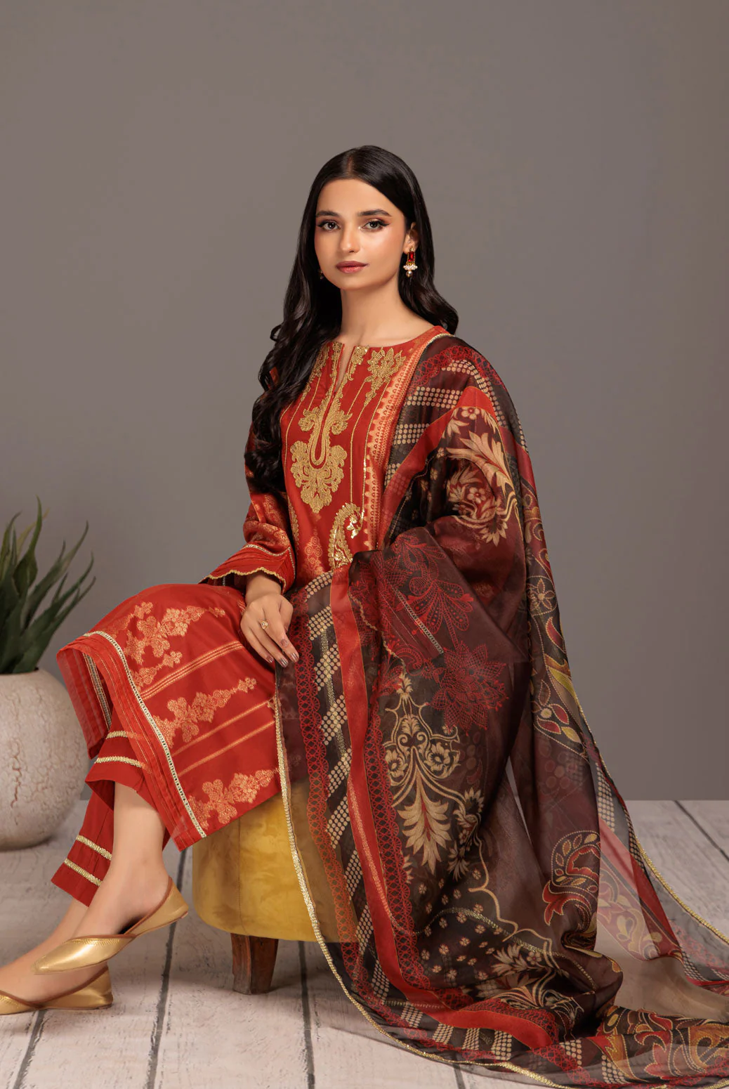 ORANGE-JACQUARD-3 PIECE (BU1H223P05) - Image 3