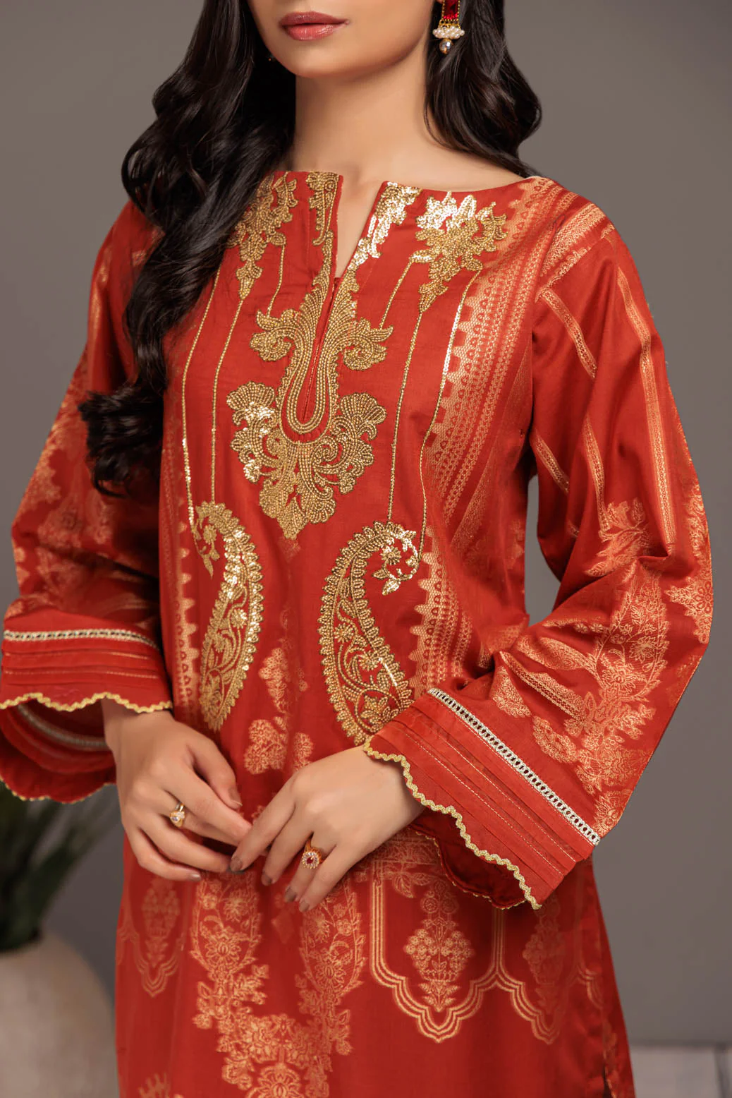 ORANGE-JACQUARD-3 PIECE (BU1H223P05) - Image 4