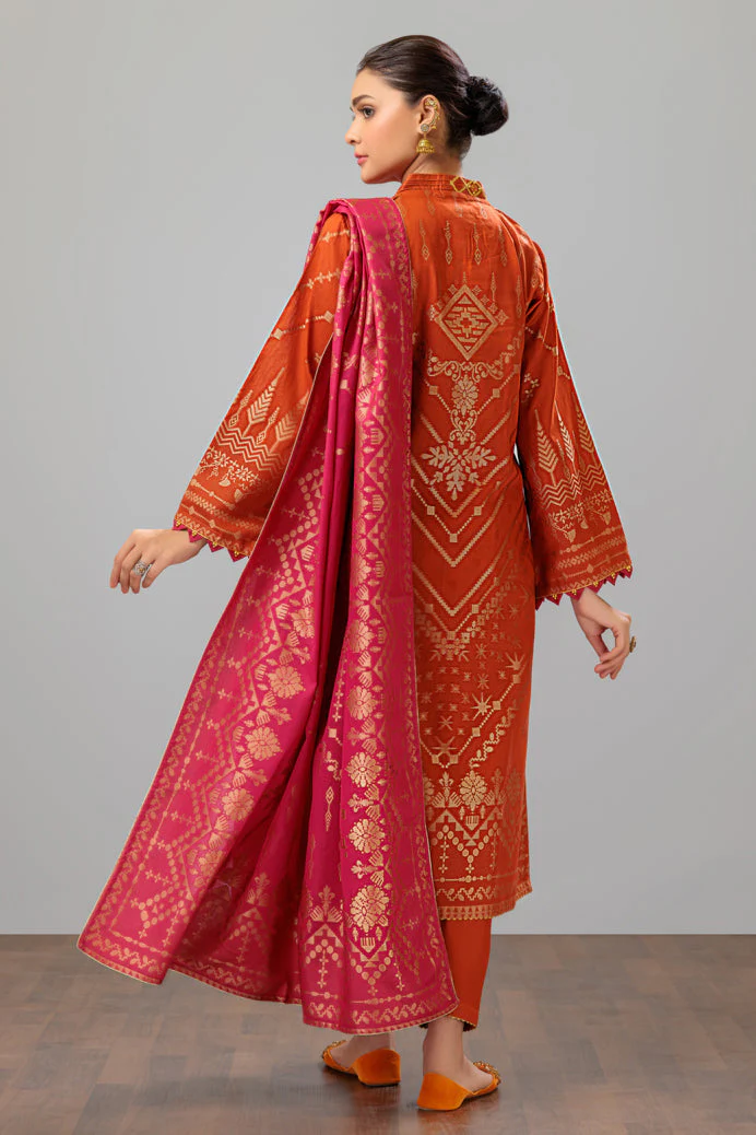 ORANGE-JACQUARD-3 PIECE (JSS233P04) - Image 4