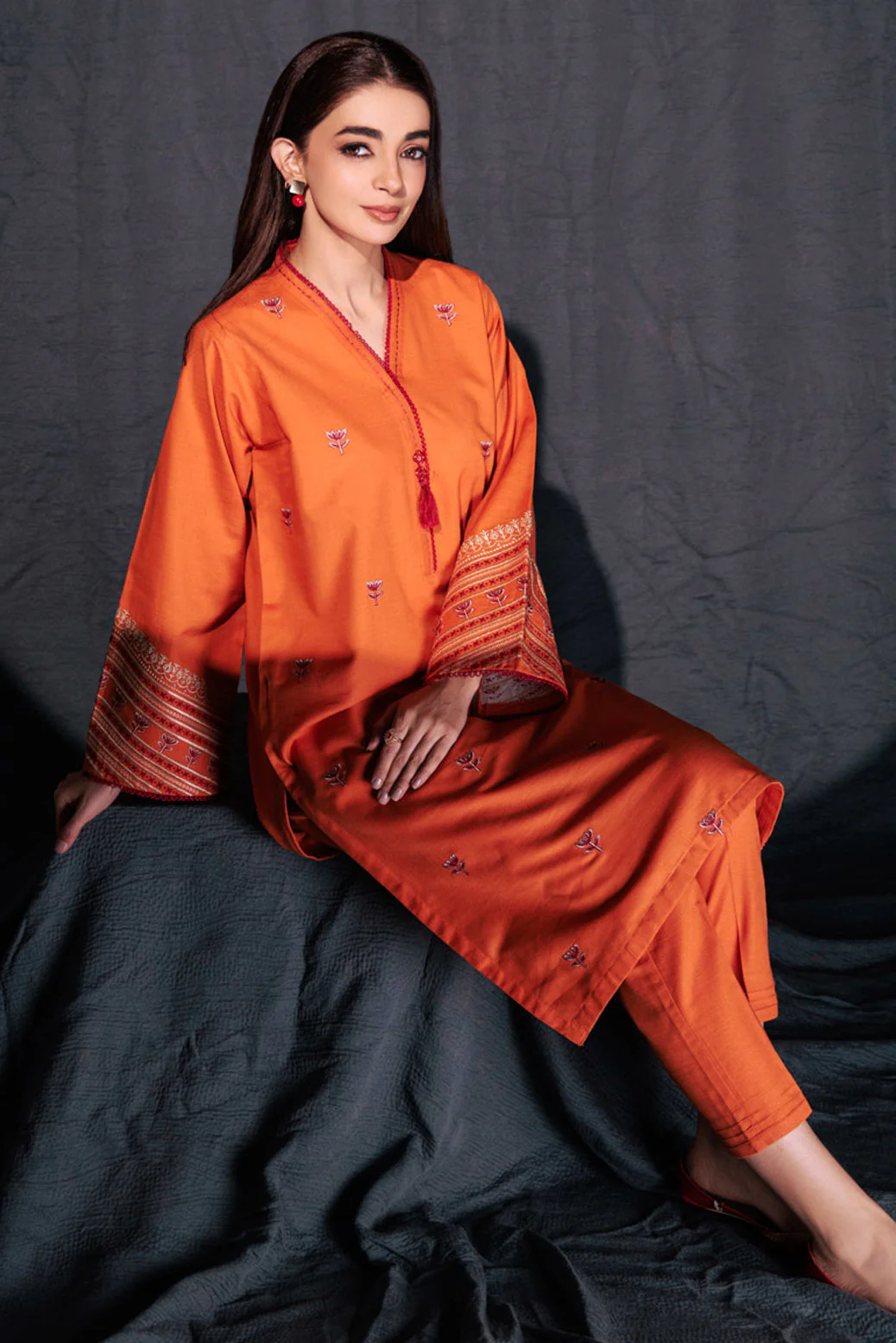 ORANGE-KHADDAR-2 PIECE (WS6232P17) - Image 2