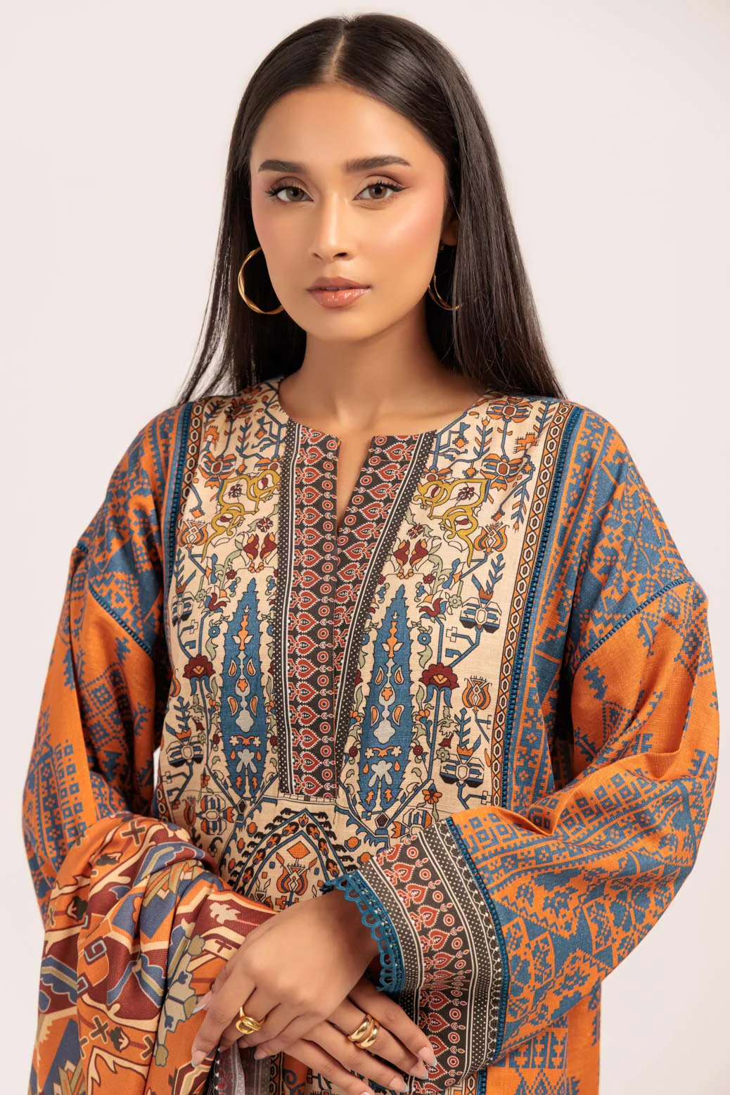 ORANGE-KHADDAR-3 PIECE (WS7243P21) - Image 3