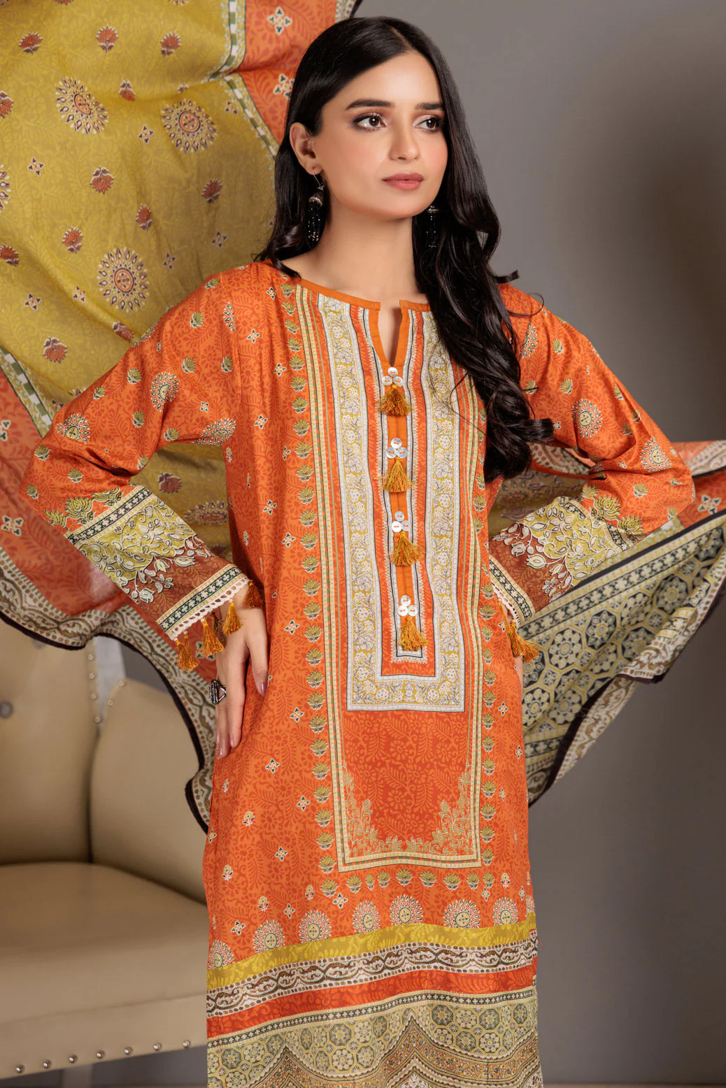 ORANGE-LAWN-3 PIECE (SAS233P12) - Image 3