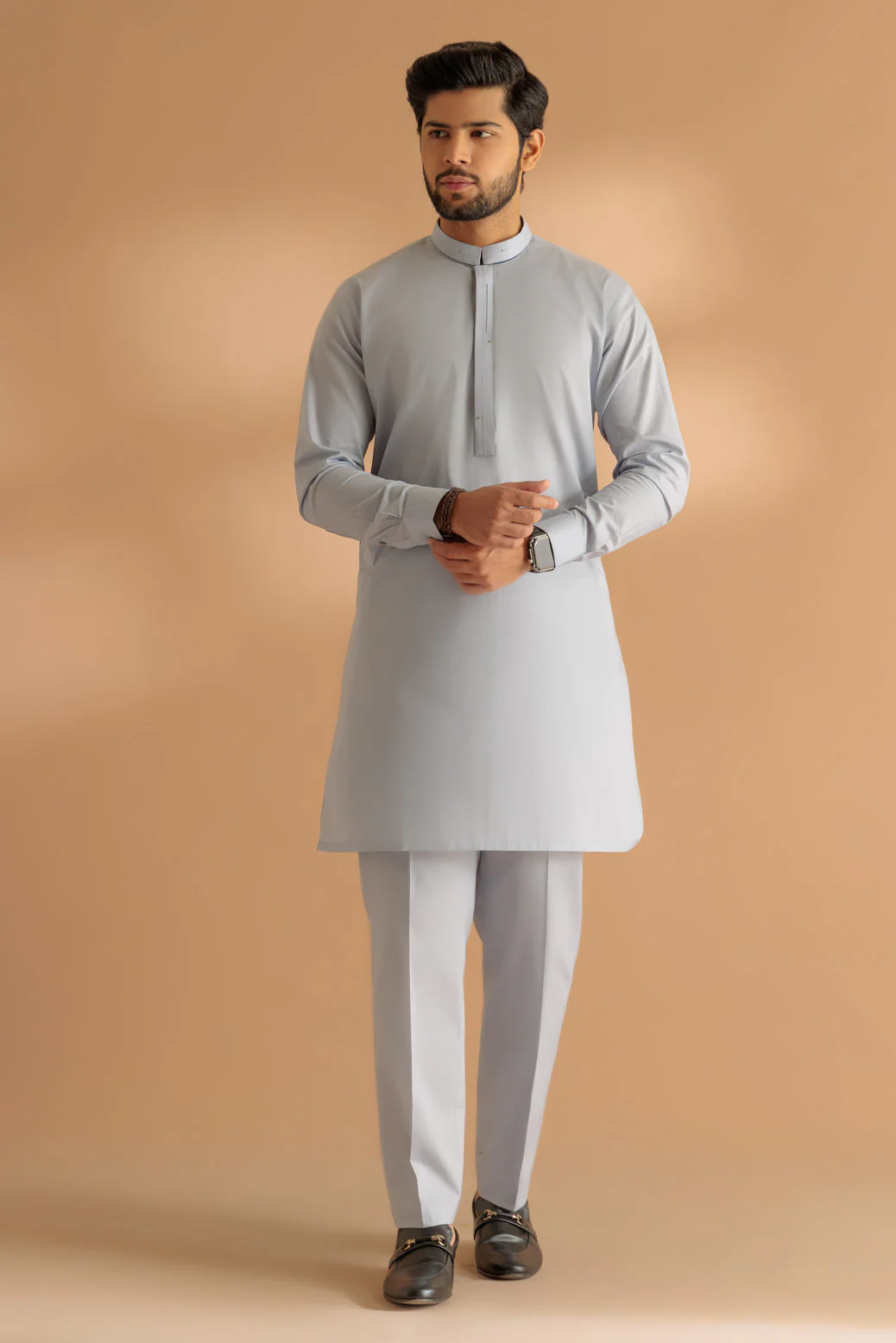 P-BLUE-COTTON-KURTA PAJAMA TROUSER - (KSS24-017) - Image 2