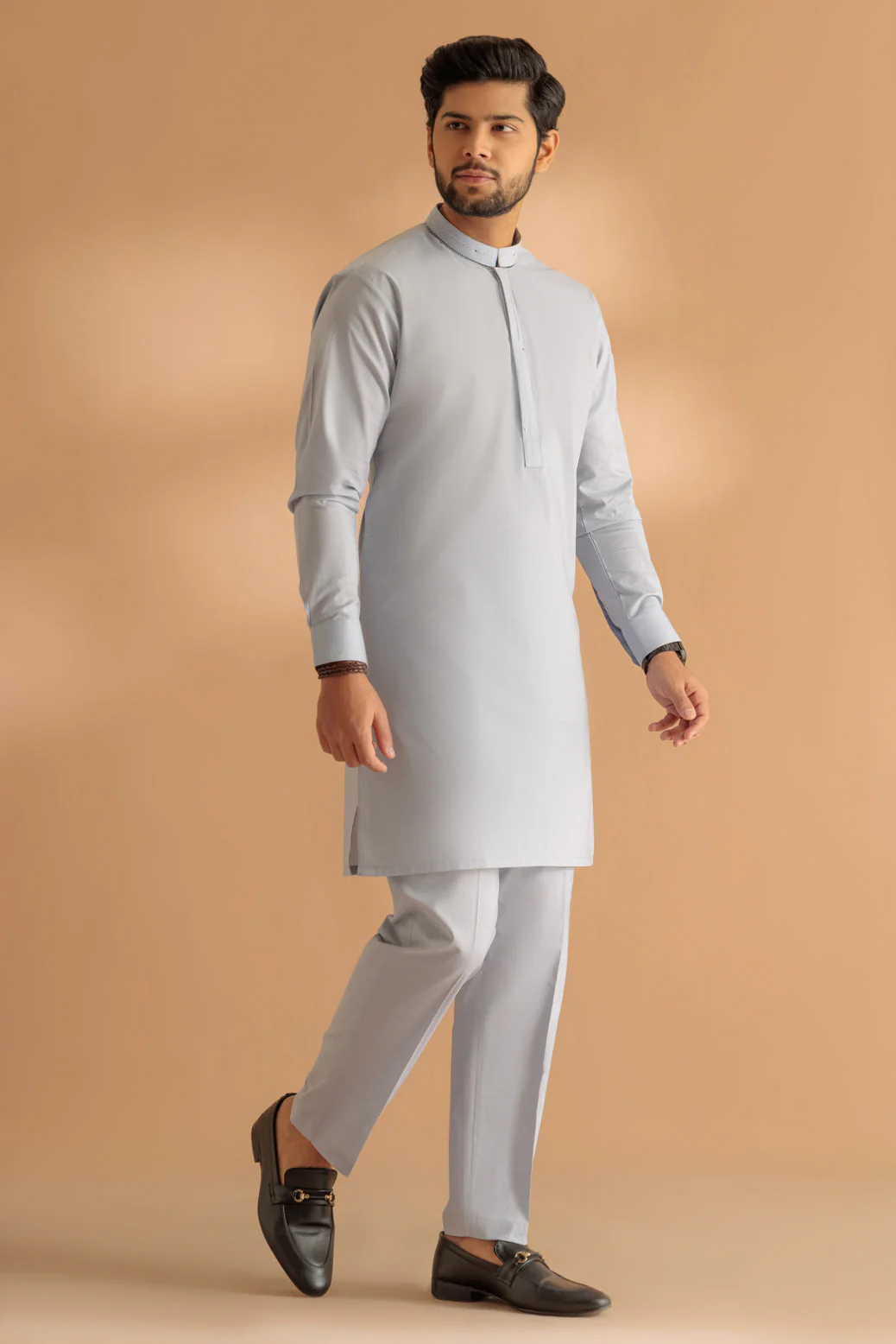 P-BLUE-COTTON-KURTA PAJAMA TROUSER - (KSS24-017) - Image 4