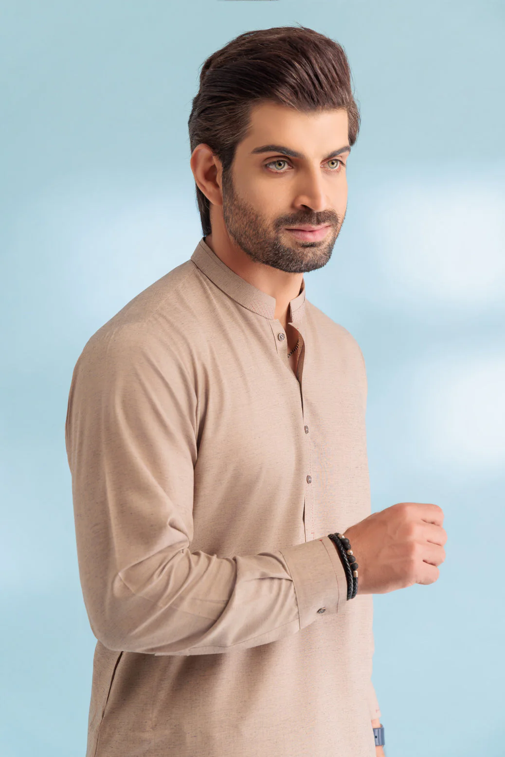 P-KHAKI-BLENDED-KURTA SHALWAR - (KSRW23-013) - Image 2