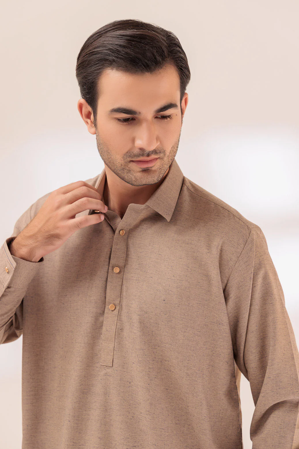 P-KHAKI-BLENDED-SHALWAR SUIT - (GSSW23-069) - Image 4