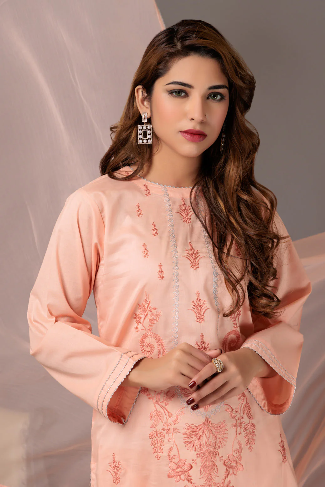 PEACH-CAMBRIC-3 PIECE (SHS233P04) - Image 2