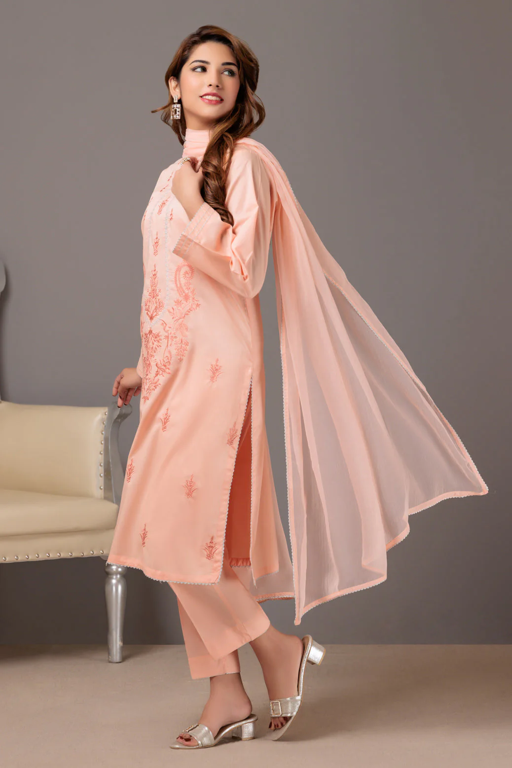 PEACH-CAMBRIC-3 PIECE (SHS233P04) - Image 3