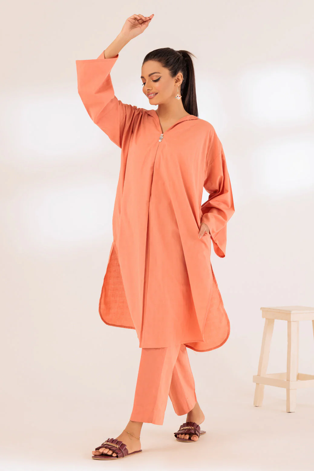 PEACH-JACQAURD-2 PIECE (BSSS232P08) - Image 3