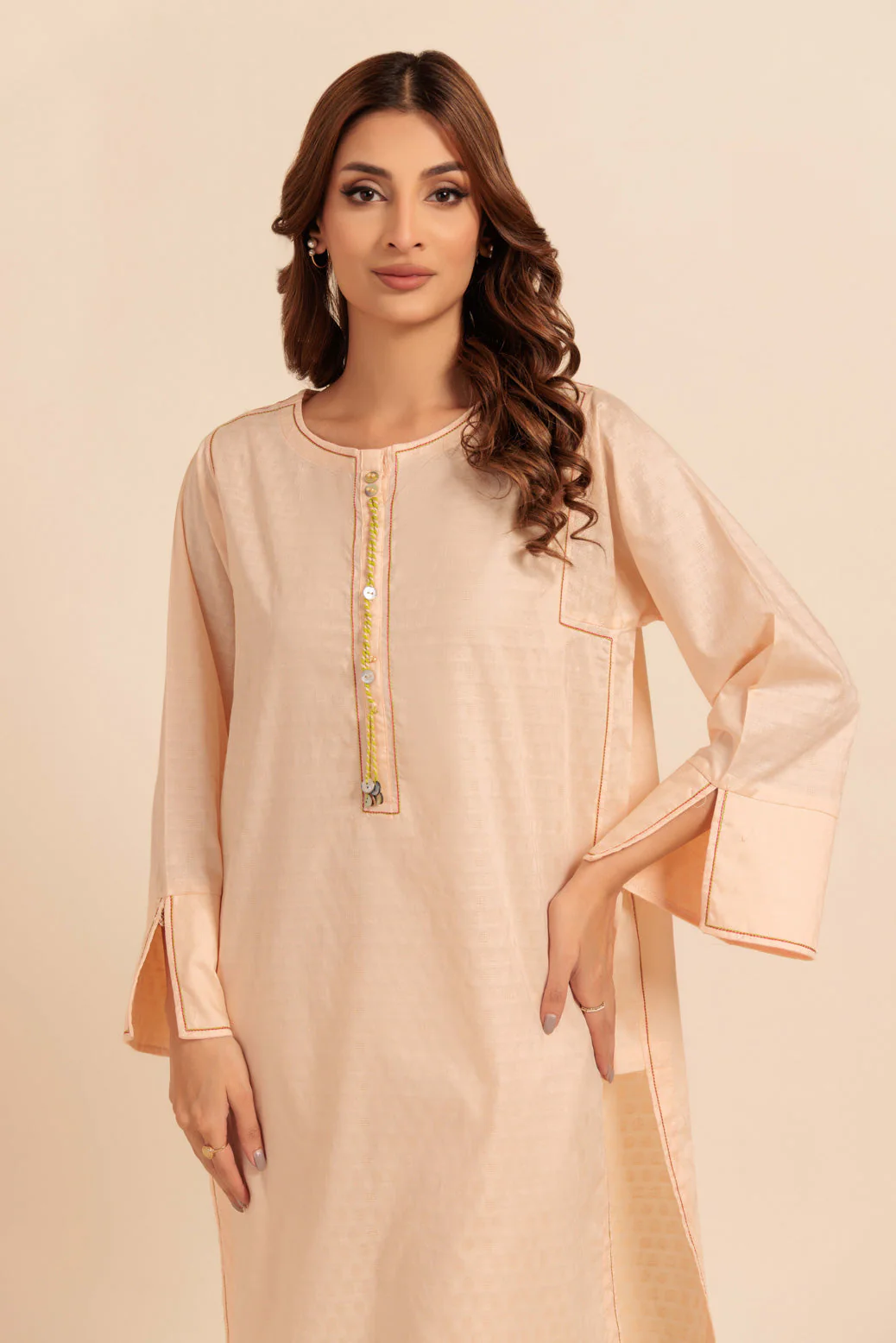 PEACH-JACQUARD-1 PIECE (PWS6241P12) - Image 4