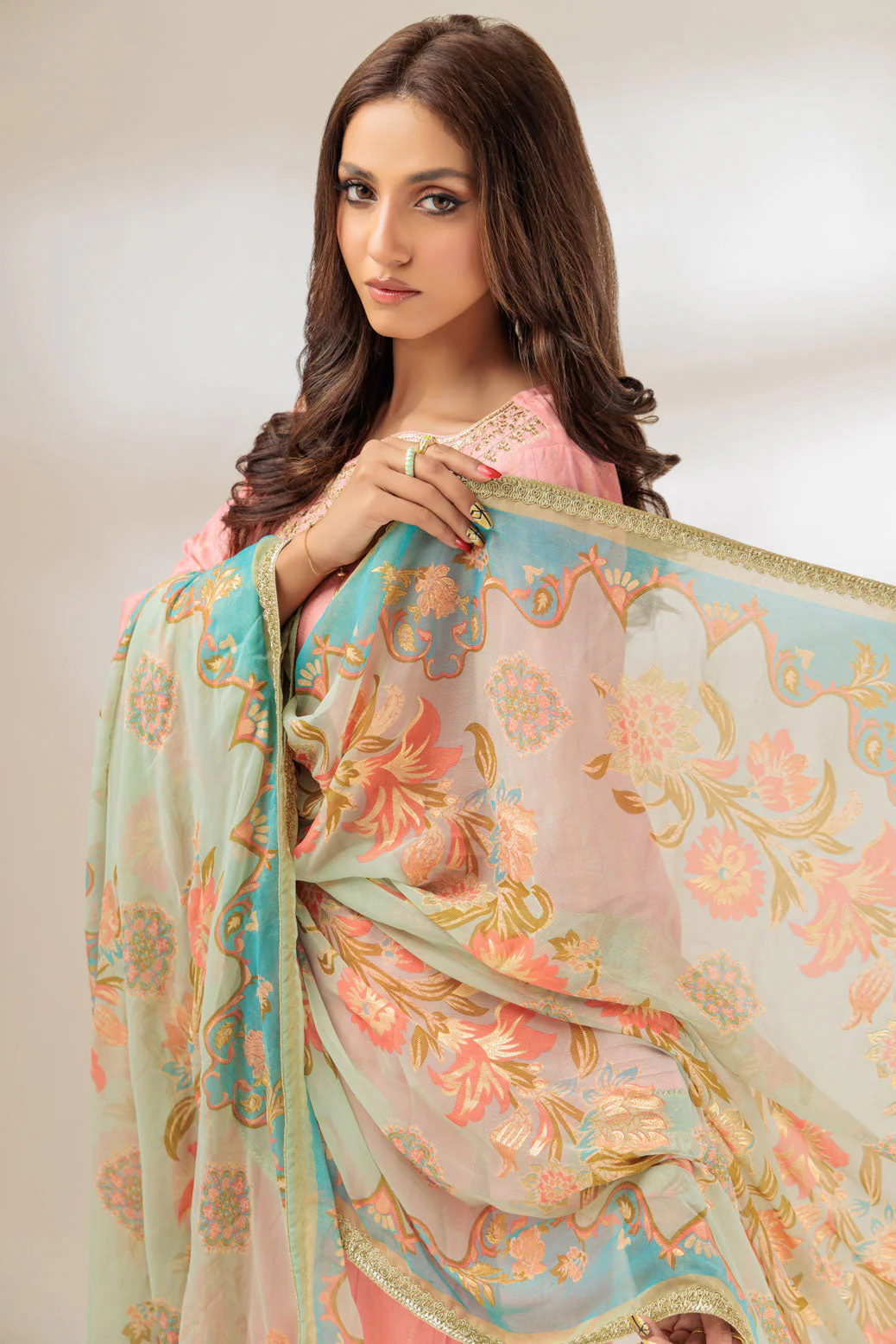 PEACH-JACQUARD-3 PIECE (BSHS233P22) - Image 3