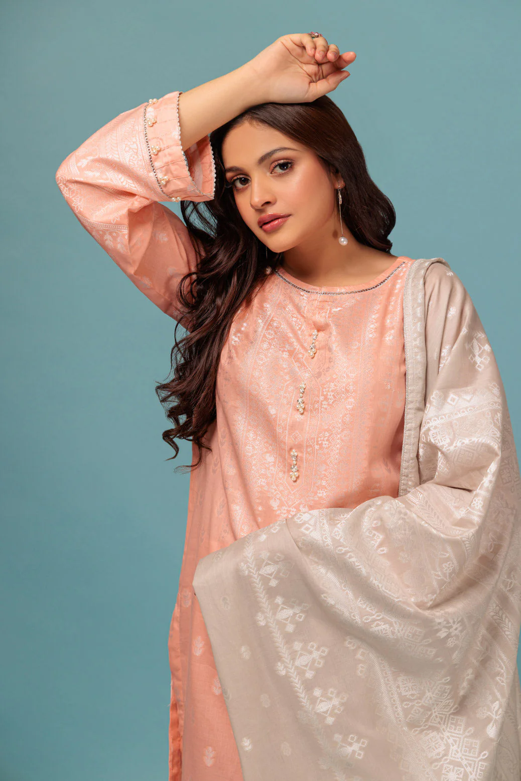 PEACH-JACQUARD-3 PIECE (JAS233P29) - Image 3