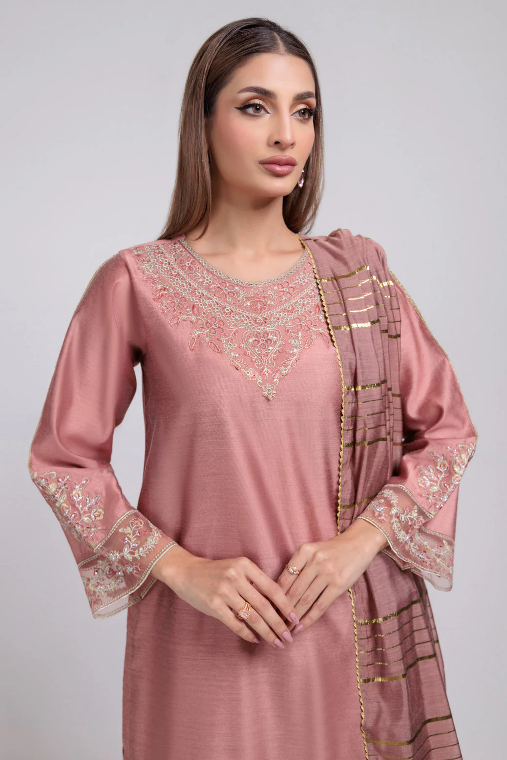 PEACH-KHADDAR-3 PIECE (PWS5243P10) - Image 2