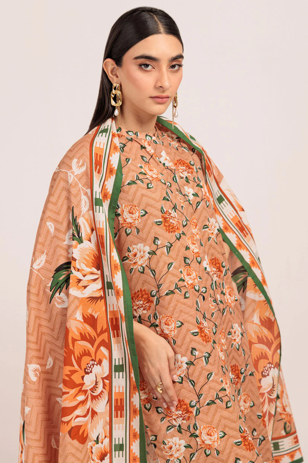 PEACH-KHADDAR-3 PIECE (WS7243P22) - Image 2