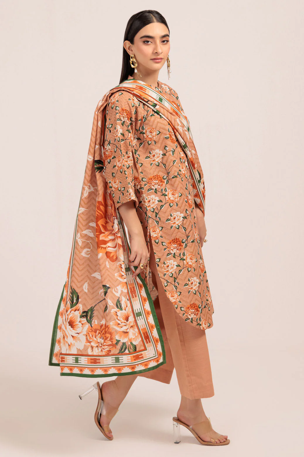 PEACH-KHADDAR-3 PIECE (WS7243P22) - Image 3