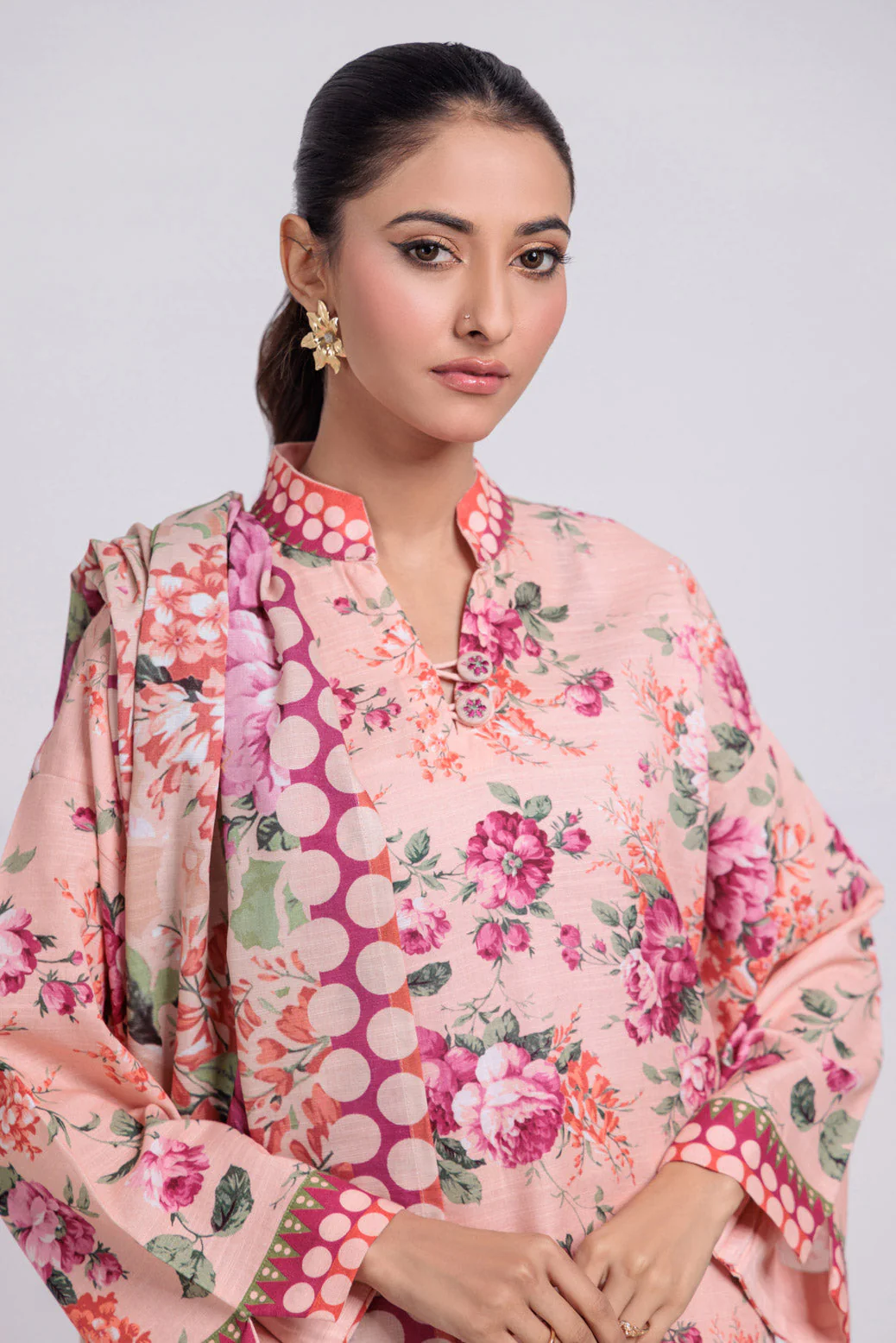 PEACH-KHADDAR-3 PIECE (WS7243P48) - Image 2