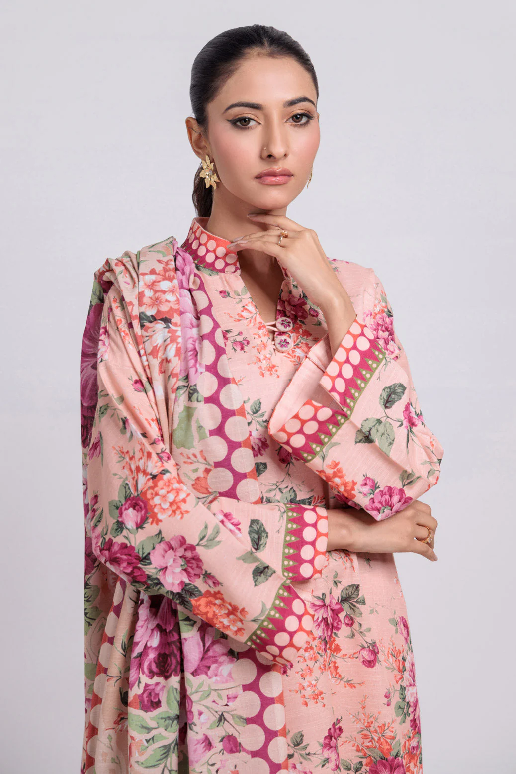 PEACH-KHADDAR-3 PIECE (WS7243P48) - Image 3