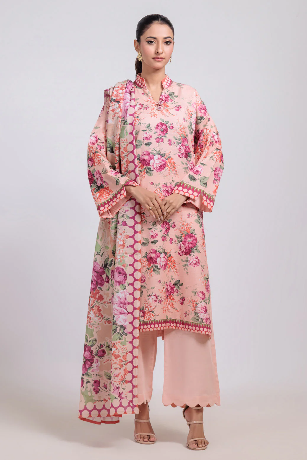 PEACH-KHADDAR-3 PIECE (WS7243P48) - Image 4