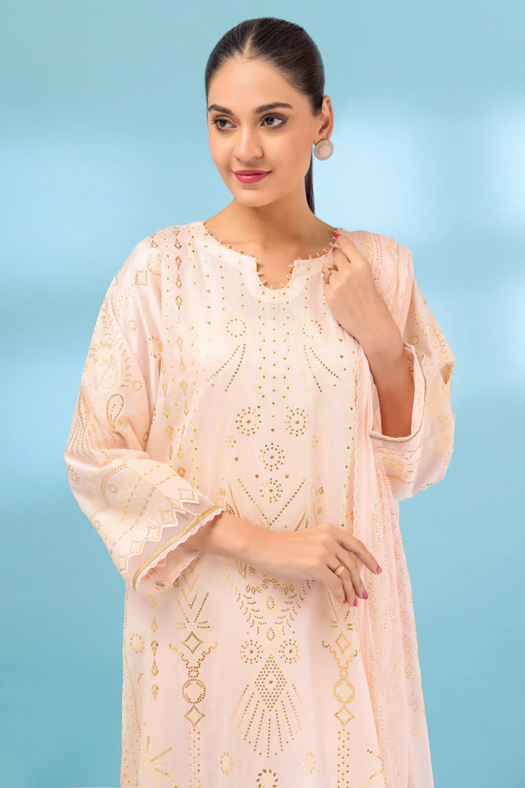 PEACH-VISCOSE-3 PIECE (BSHS233P03) - Image 3