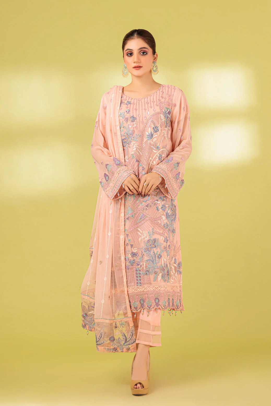 PINK-CHIFFON-3 PIECE (MWF233P07) - Image 3