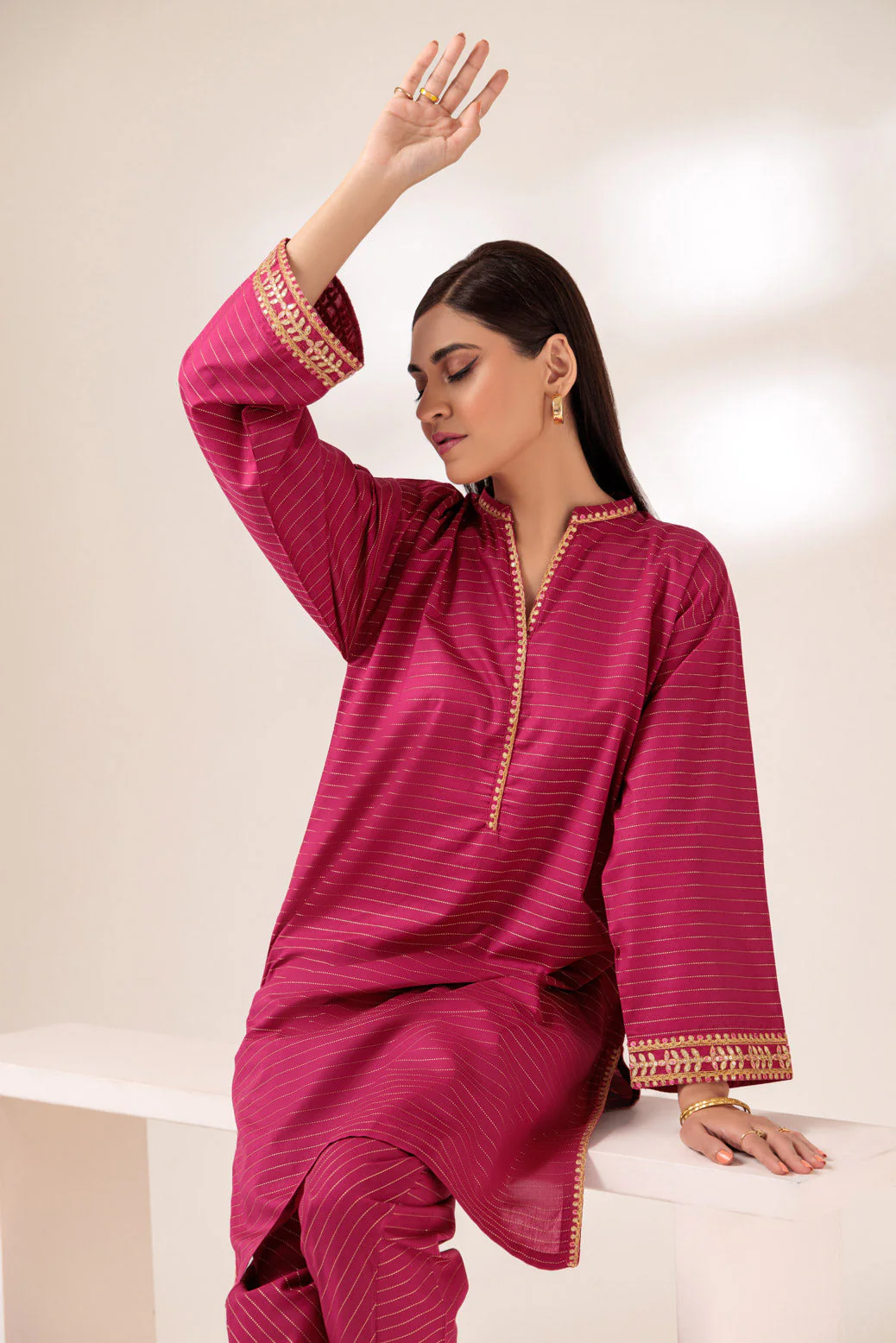 PINK-DOBBY-2 PIECE (SSS232P18) - Image 3