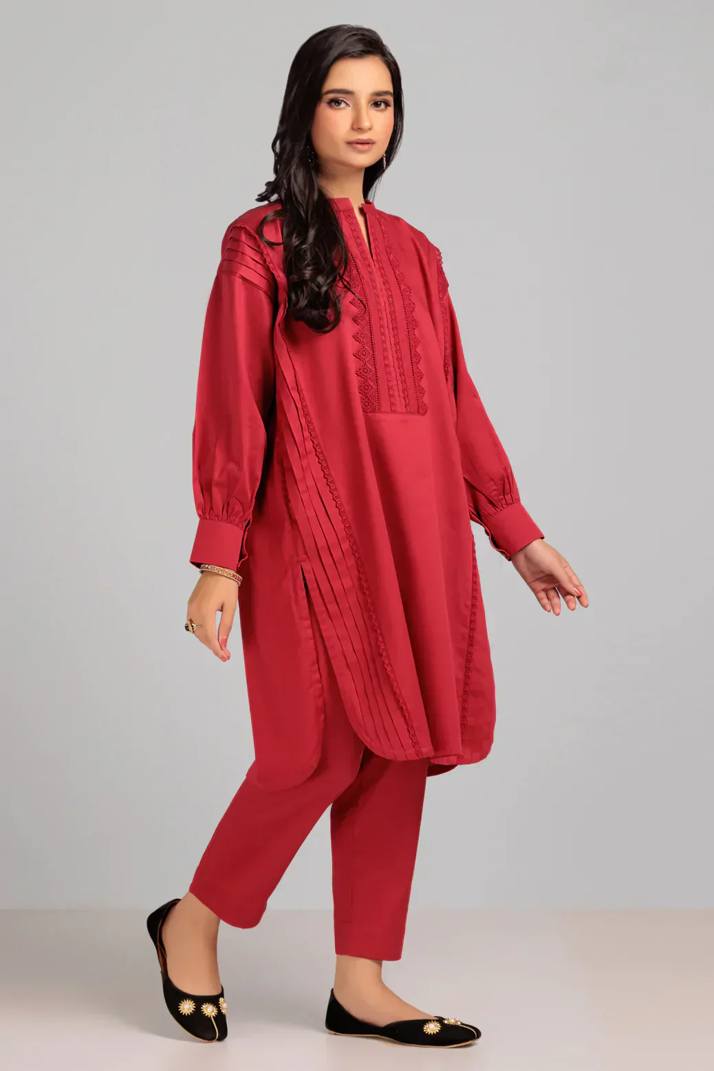 PINK-DOBBY-2 PIECE-SUIT (WHS222P07) - Image 3