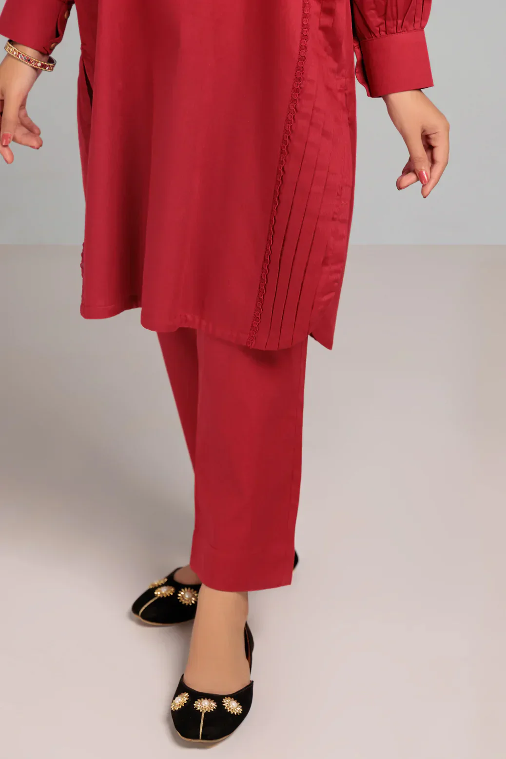 PINK-DOBBY-2 PIECE-SUIT (WHS222P07) - Image 5