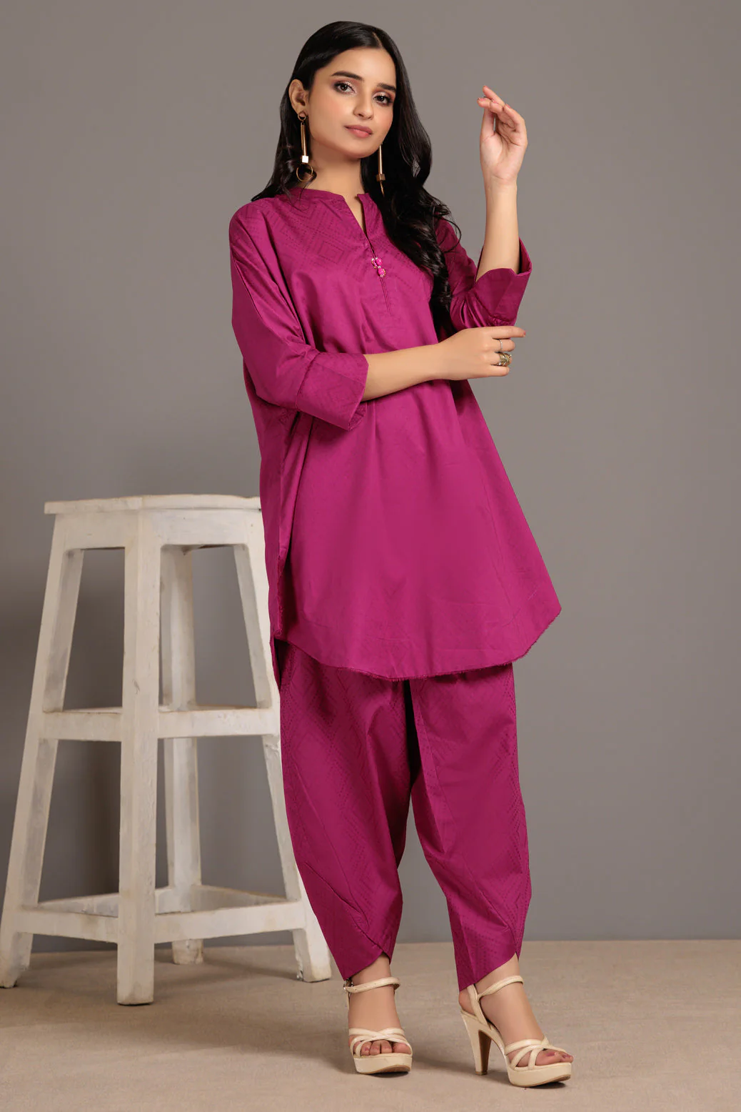 PINK-JACQUARD-2 PIECE (JRS232P01) - Image 2