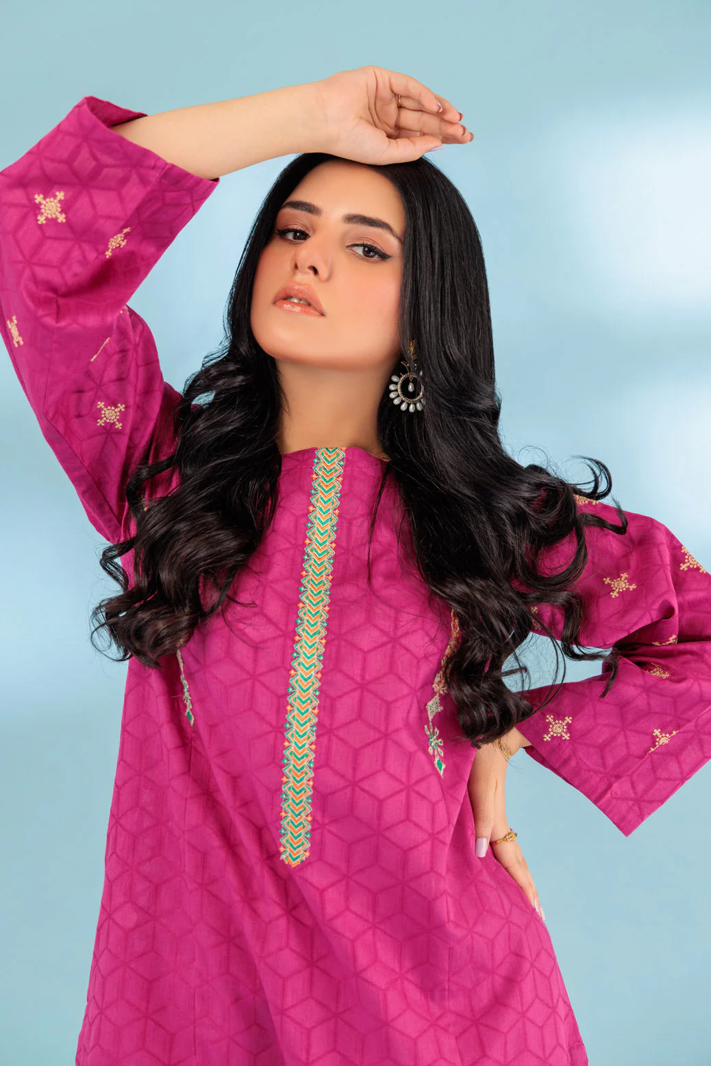PINK-JACQUARD-2 PIECE (SRLS232P25) - Image 2