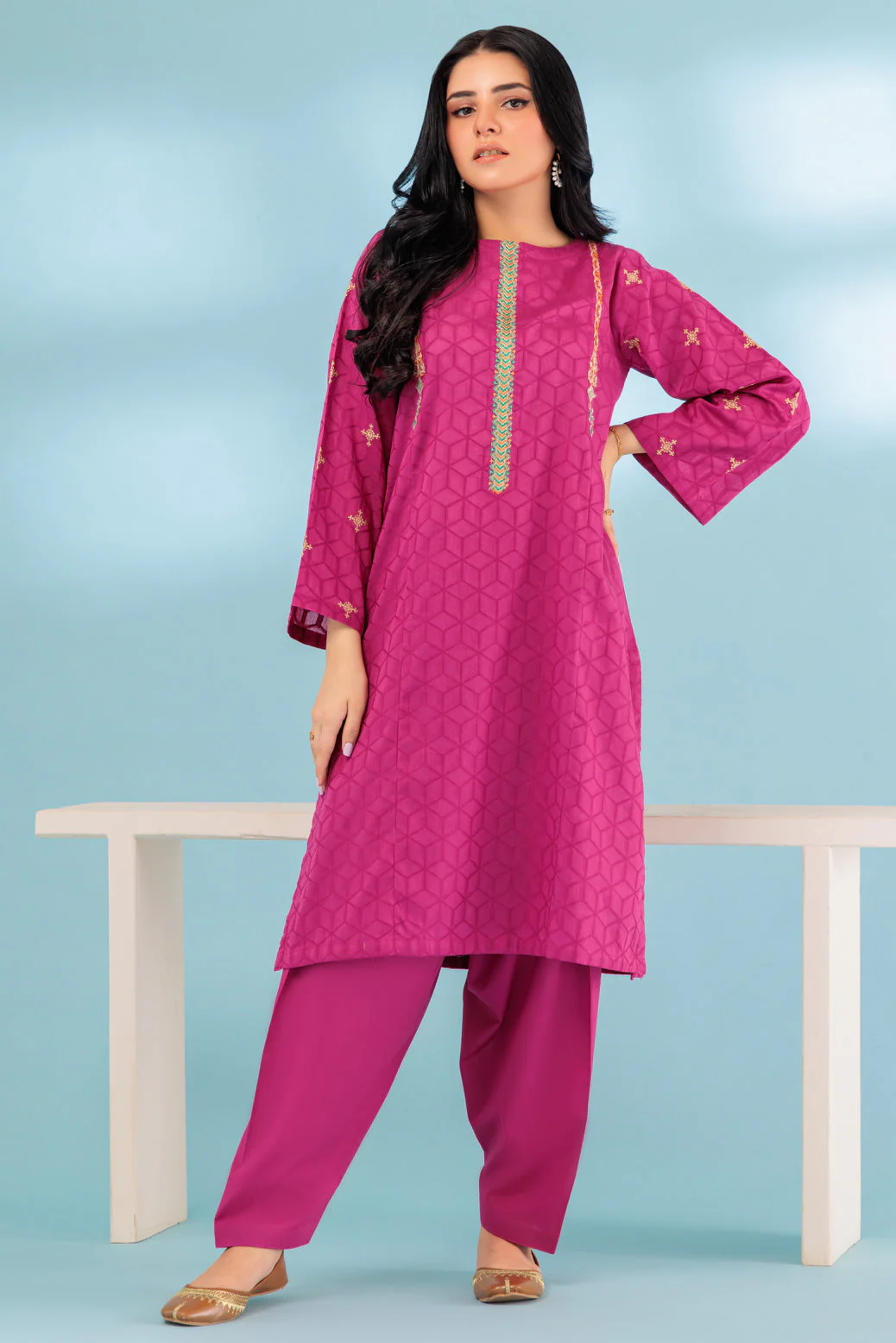 PINK-JACQUARD-2 PIECE (SRLS232P25) - Image 3