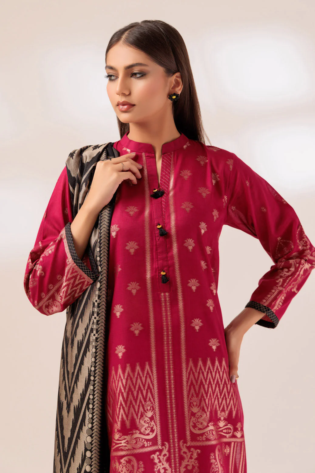 PINK-JACQUARD-3 PIECE (PWJ5233P06) - Image 2