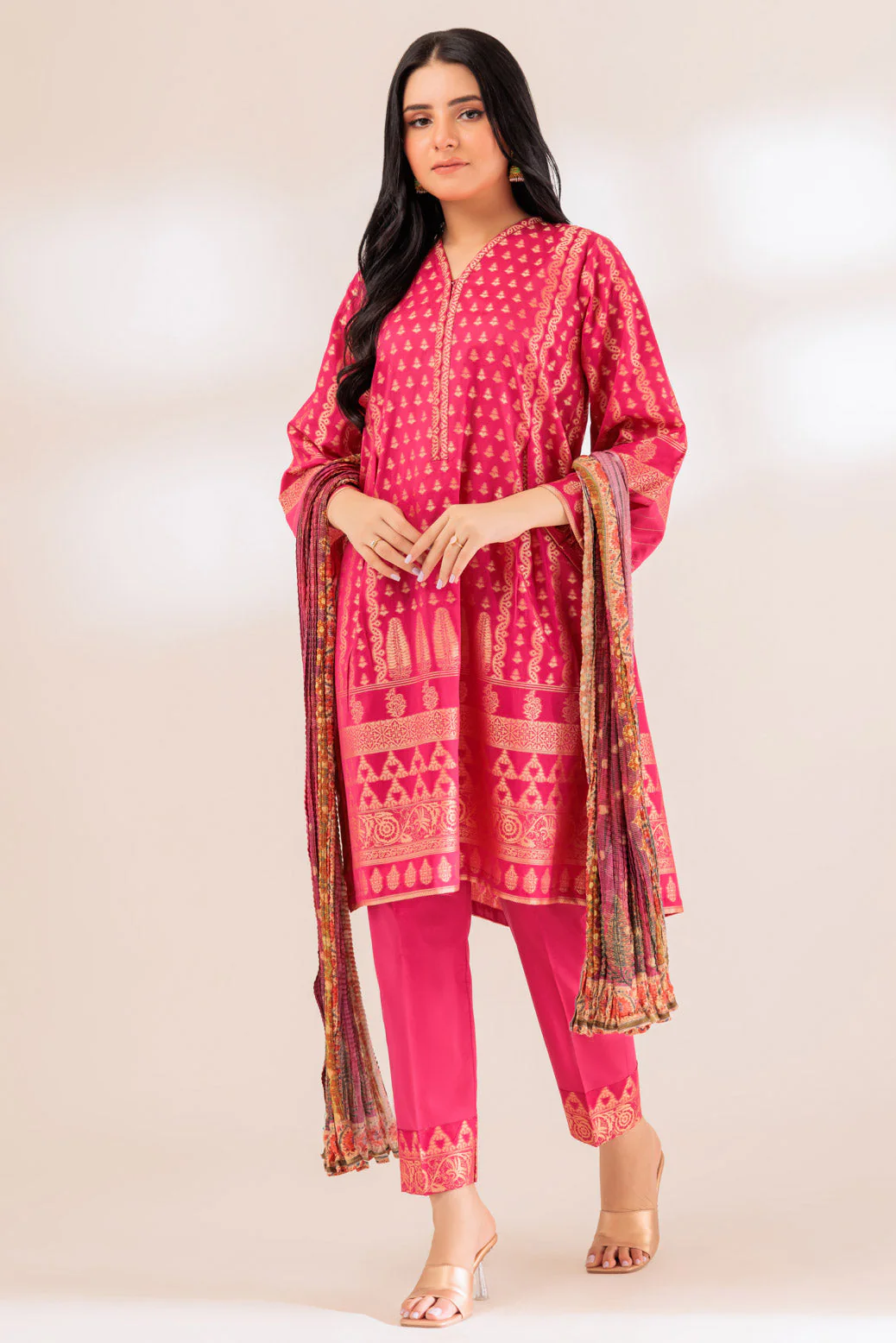 PINK-JACQUARD-3 PIECE (SSS233P80) - Image 3