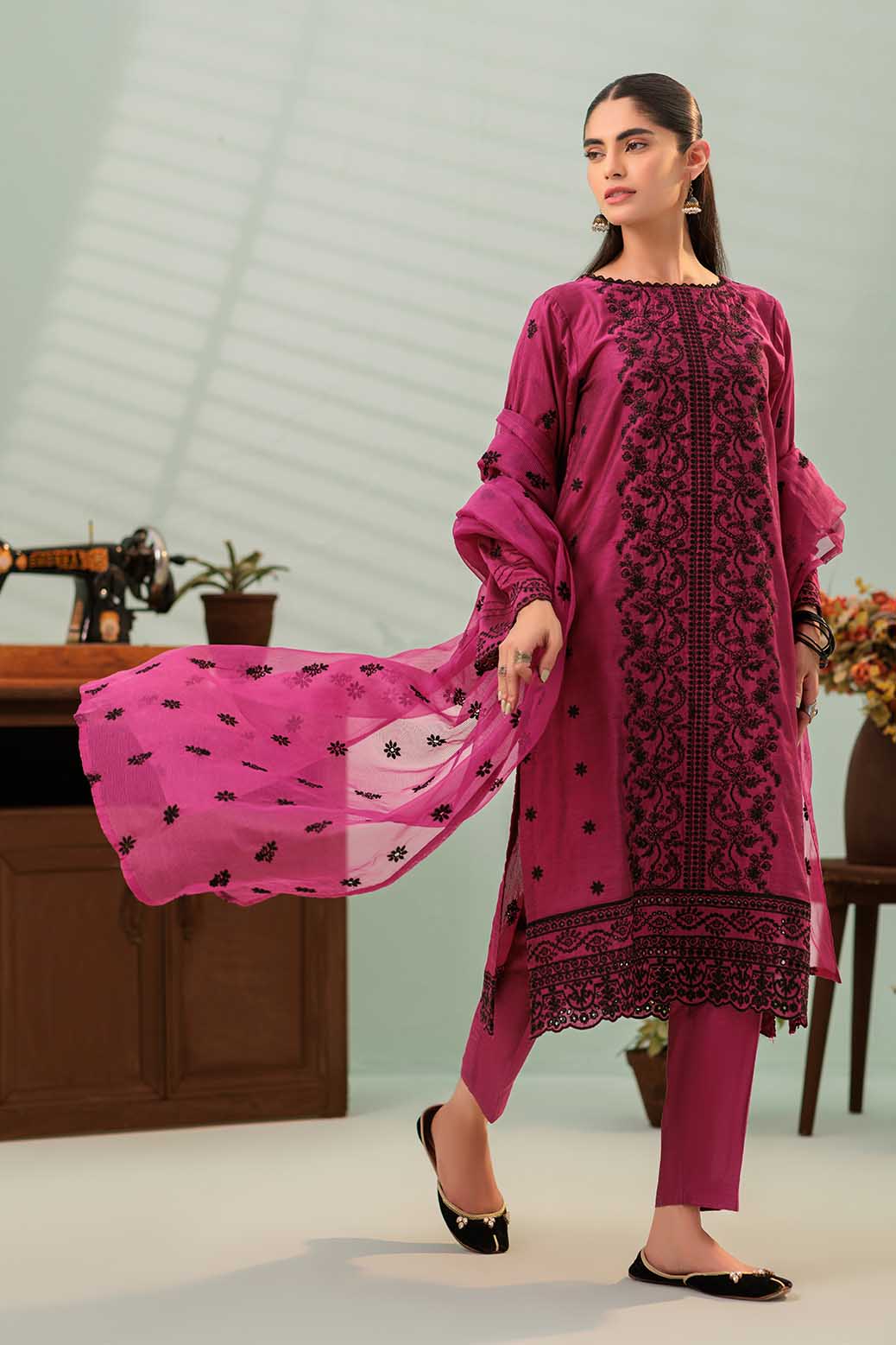 PINK-RAW SILK-3 PIECE (SS5243P14) - Image 2