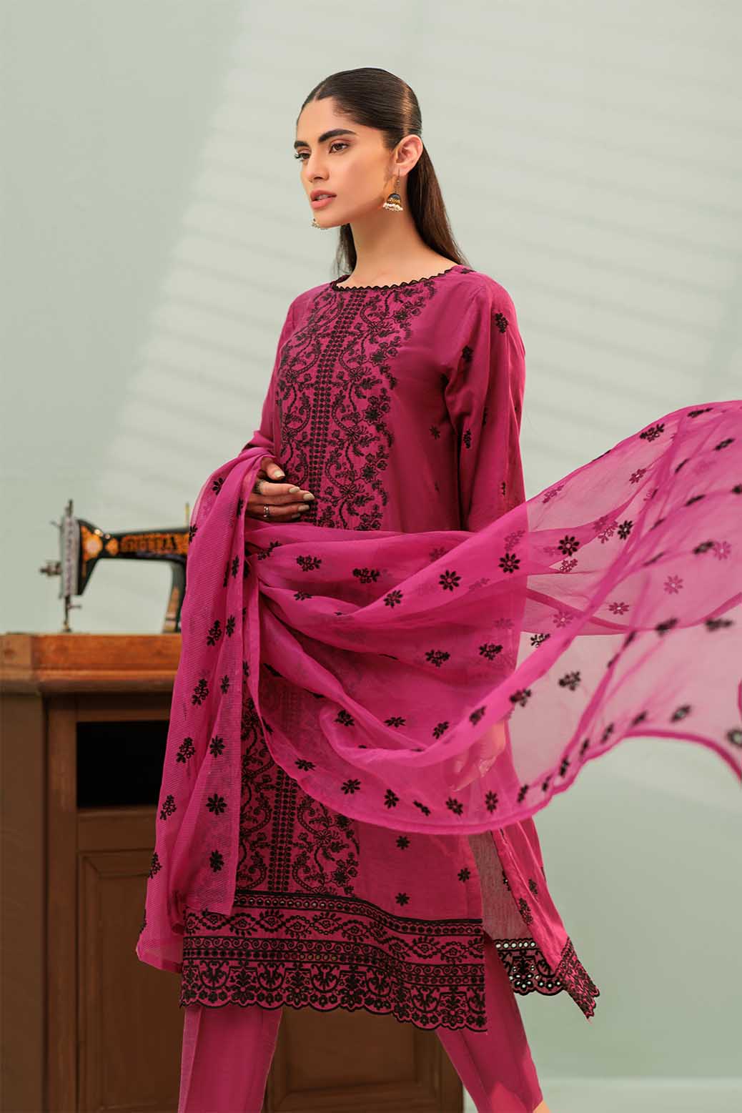 PINK-RAW SILK-3 PIECE (SS5243P14) - Image 3