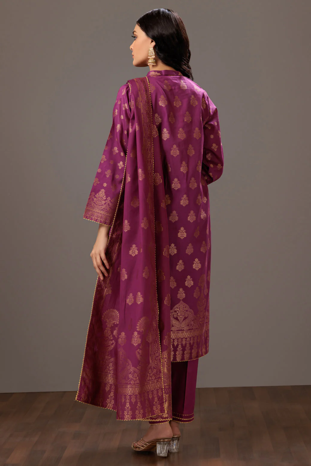 PLUM-JACQUARD-3 PIECE (JSS233P05) - Image 4
