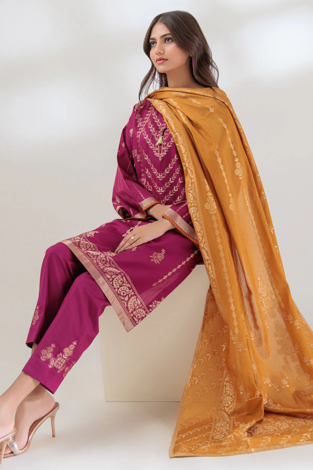PLUM-JACQUARD-3 PIECE (PWJ1233P02) - Image 3