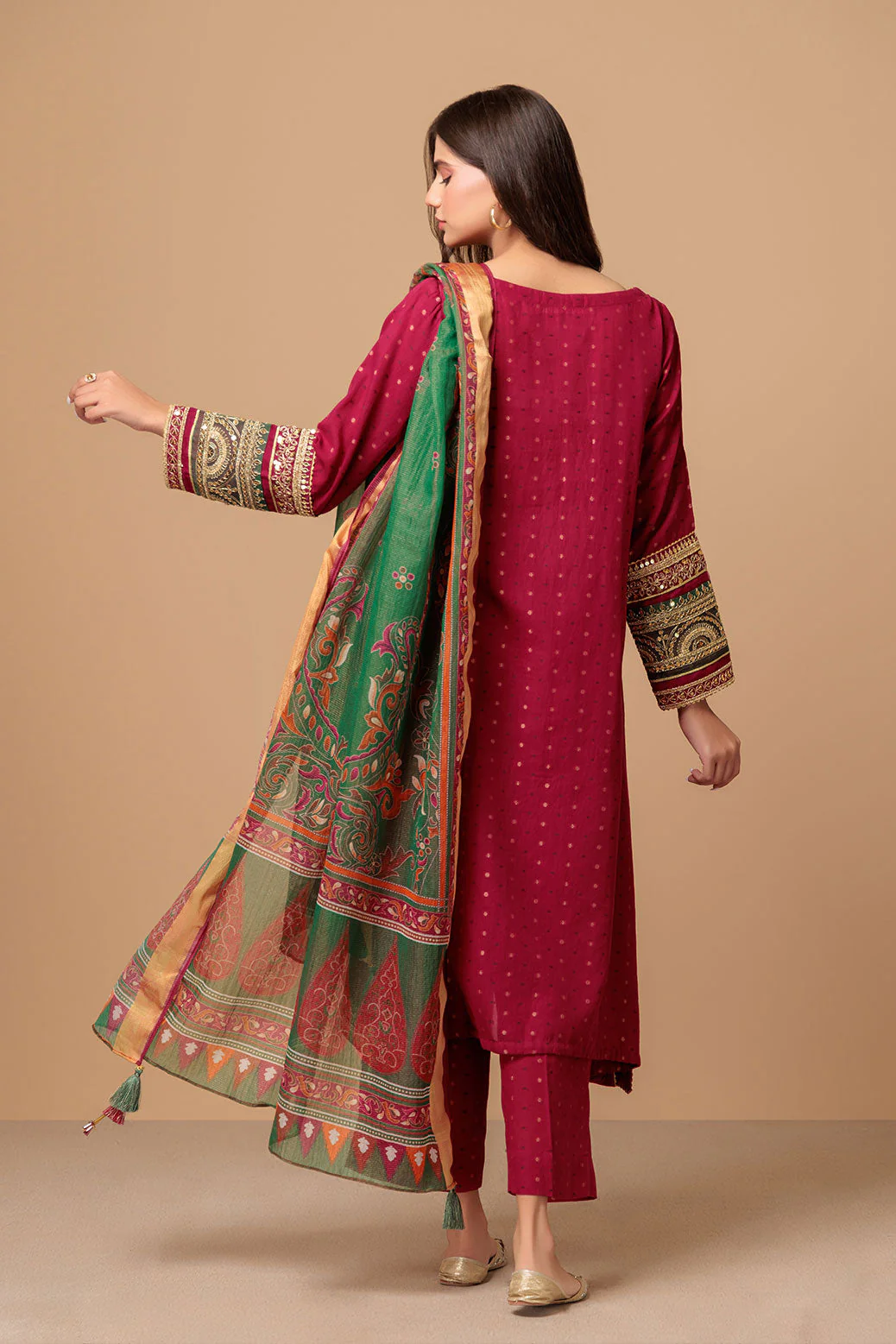 PLUM-JACQUARD-3 PIECE (SAS233P103) - Image 2
