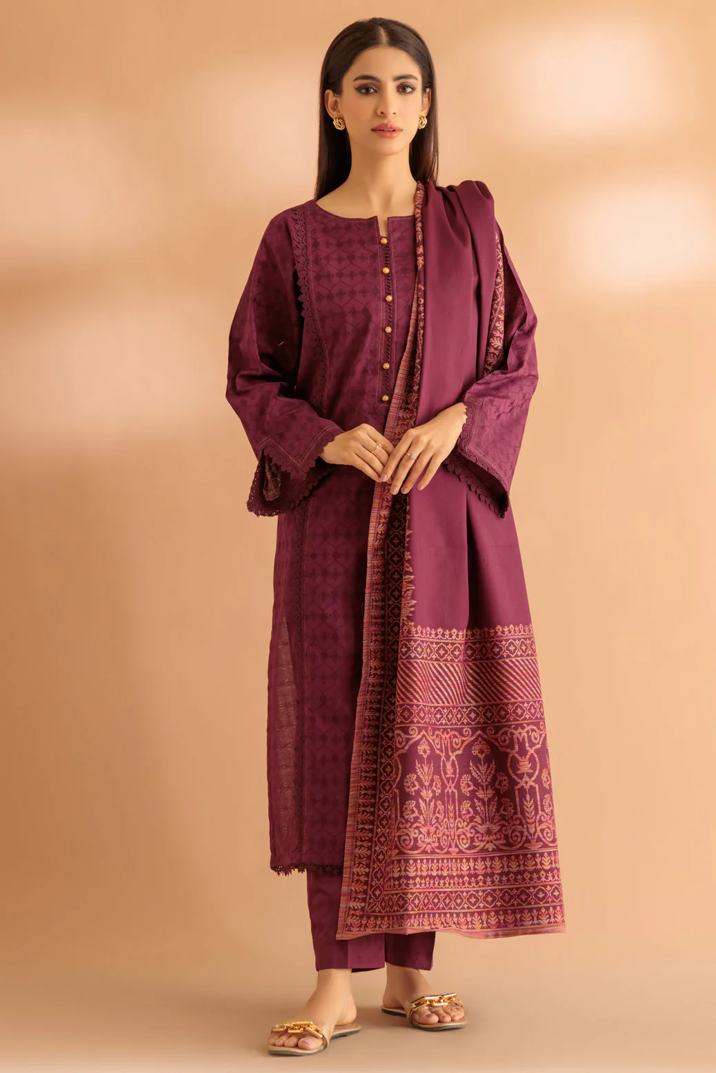 PLUM-JACQUARD-3 PIECE (WS1233P20) - Image 2