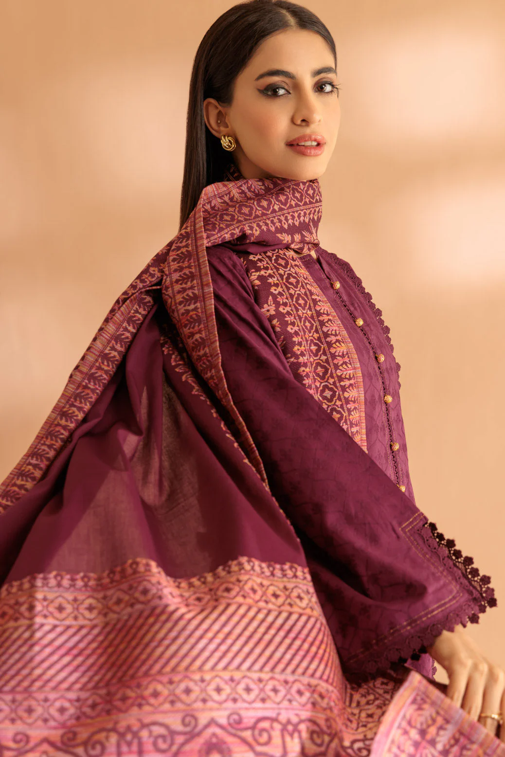PLUM-JACQUARD-3 PIECE (WS1233P20) - Image 3