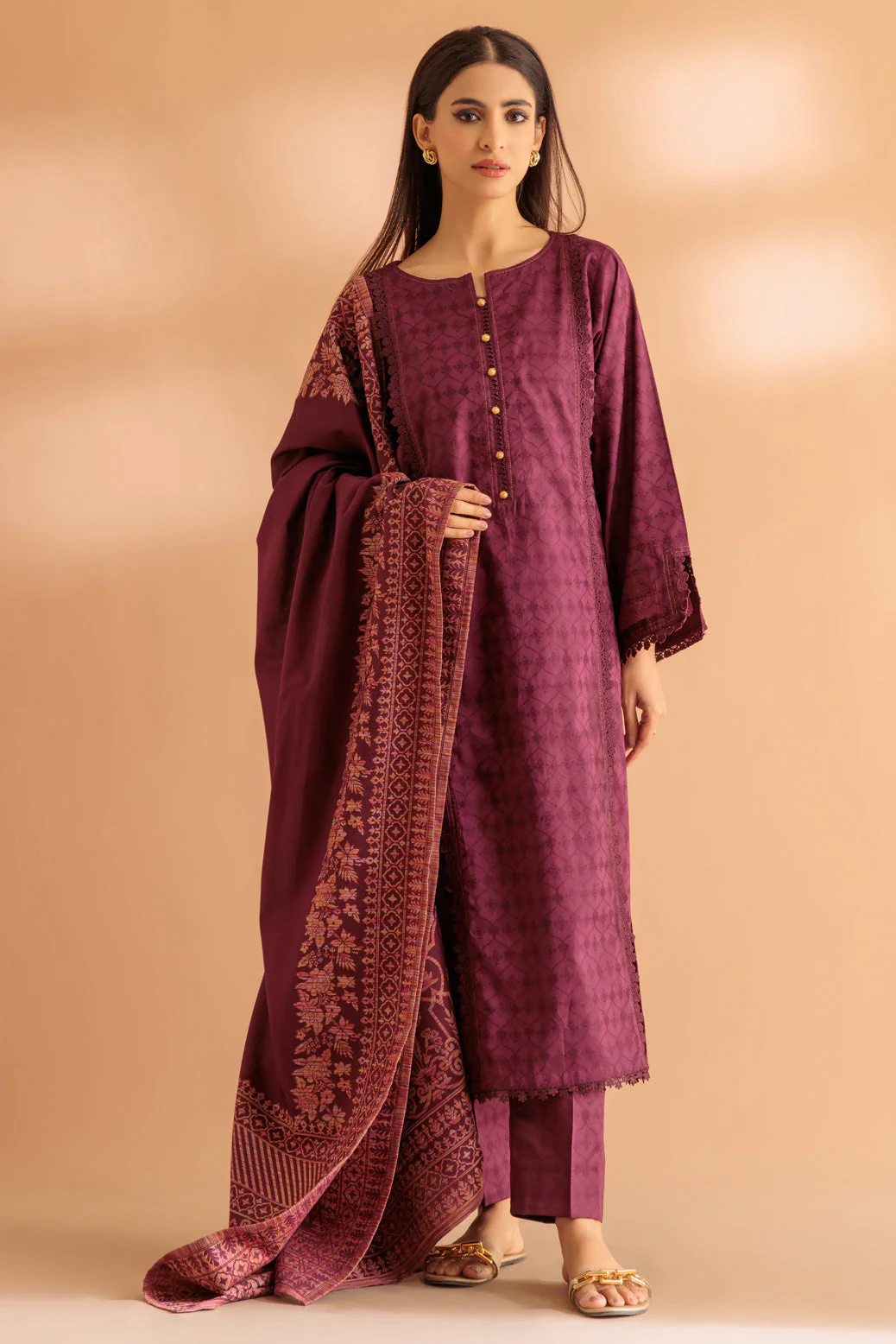 PLUM-JACQUARD-3 PIECE (WS1233P20) - Image 4