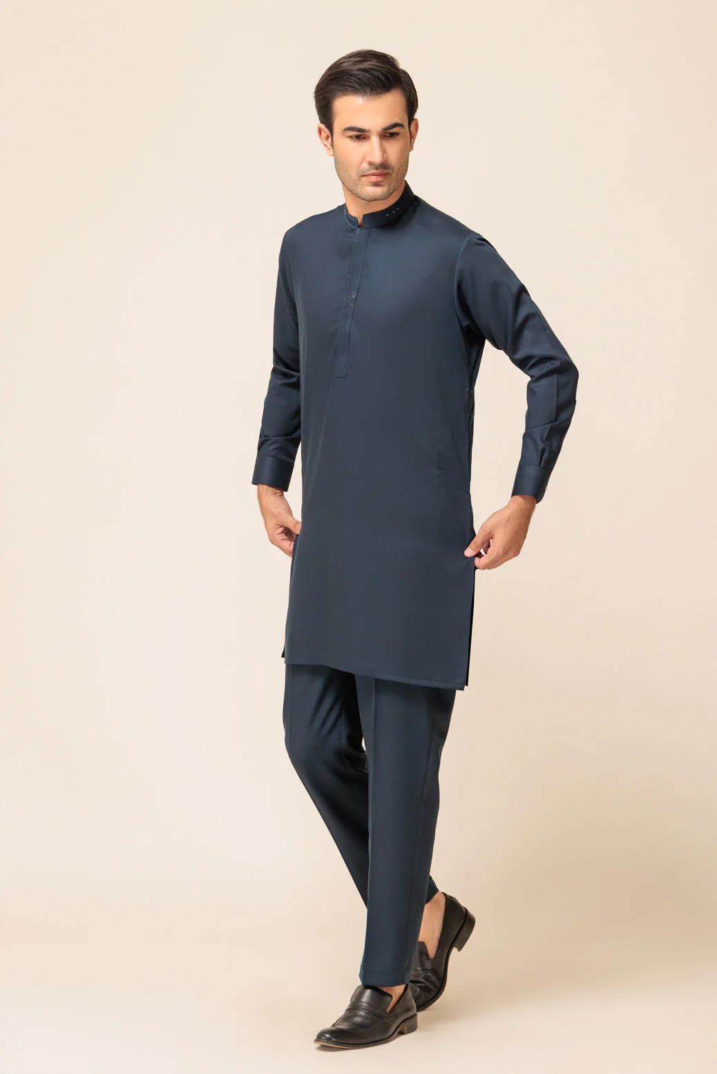 PR-BLUE-BLENDED-KURTA SHALWAR - (KSW23-009) - Image 2