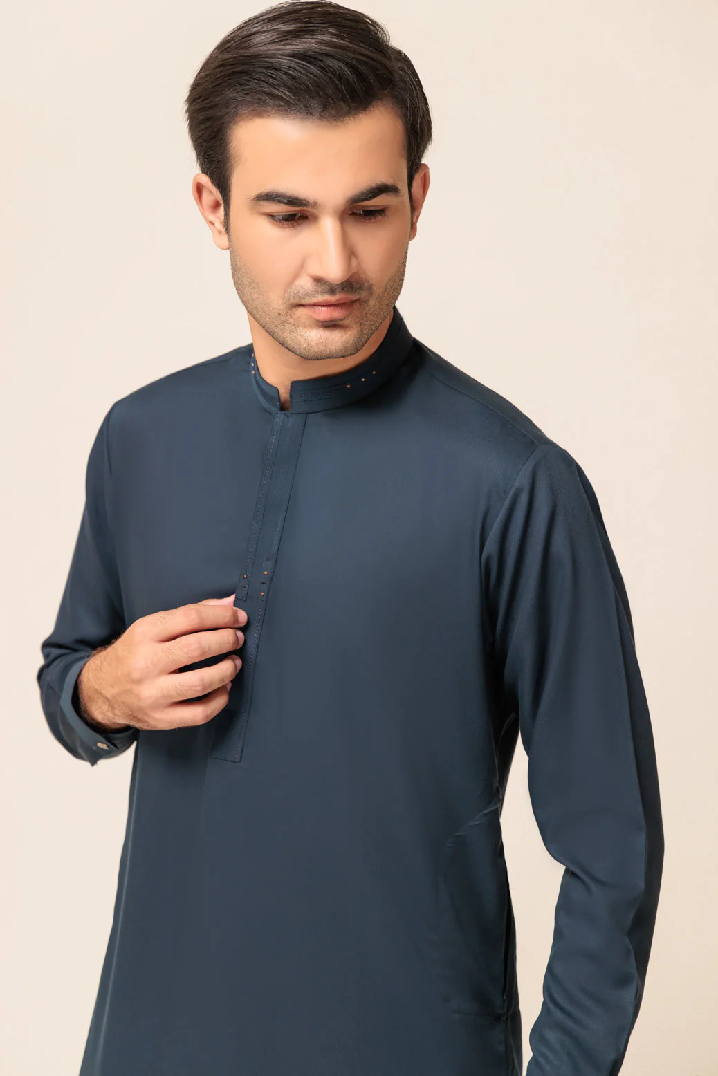 PR-BLUE-BLENDED-KURTA SHALWAR - (KSW23-009) - Image 3