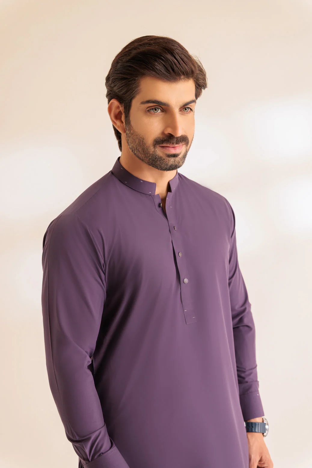 PURPLE-BLENDED-KURTA PAJAMA TROUSER - (KSS24-020) - Image 2